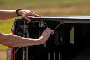 Ford F-250 Super Duty Hard Roll Up Cover - Rough Country - Low-Profile - Matte Black - '17-'24